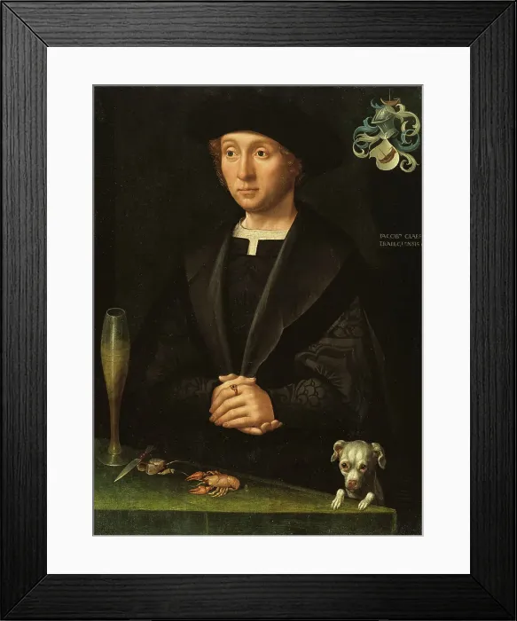 Framed Print : Portrait of a Member of the Alardes Family, early 16th century. Creator: Jacob Claesz van Utrecht Framed Print : Portrait of a Member of the Alardes Family, early 16th century. Creator: Jacob Claesz van Utrecht