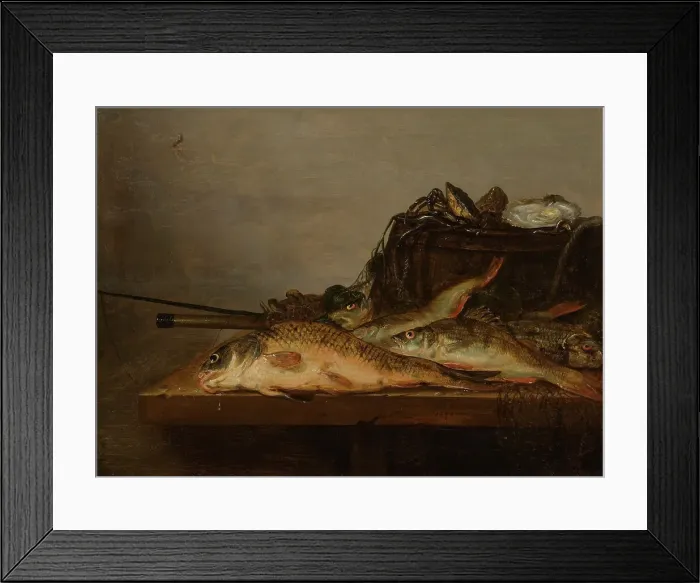 Framed Print : Still Life with Fish, 1648. Creator: Jan Dirven Framed Print : Still Life with Fish, 1648. Creator: Jan Dirven