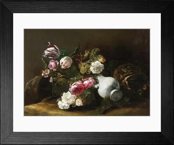 Framed Print : Still Life of Flowers and an Overturned Jug, c.1659. Creator: Jan Fyt Framed Print : Still Life of Flowers and an Overturned Jug, c.1659. Creator: Jan Fyt