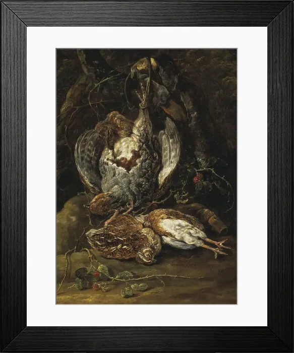 Framed Print : Still Life with Quails and a Partridge. Creator: Jan Fyt Framed Print : Still Life with Quails and a Partridge. Creator: Jan Fyt