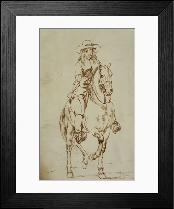 Framed Print : Portrait of a man on horseback, c17th century. Creator: Jan Martszen de Jonge Framed Print : Portrait of a man on horseback, c17th century. Creator: Jan Martszen de Jonge