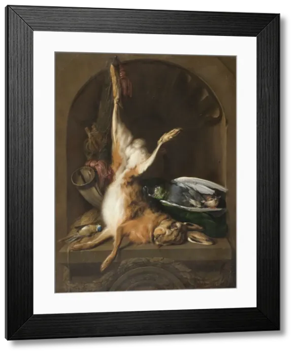 Framed Print : Still Life with a Hare, late 17th-early 18th century. Creator: Jan Weenix Framed Print : Still Life with a Hare, late 17th-early 18th century. Creator: Jan Weenix