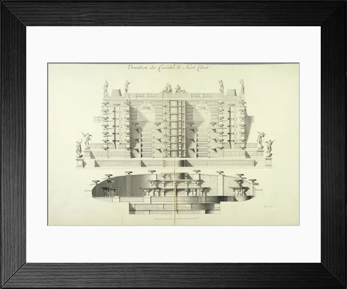 Framed Print : Grand Cascade of Saint-Cloud, facade. Creator: Jean-Baptiste-Alexandre Le Blond Framed Print : Grand Cascade of Saint-Cloud, facade. Creator: Jean-Baptiste-Alexandre Le Blond