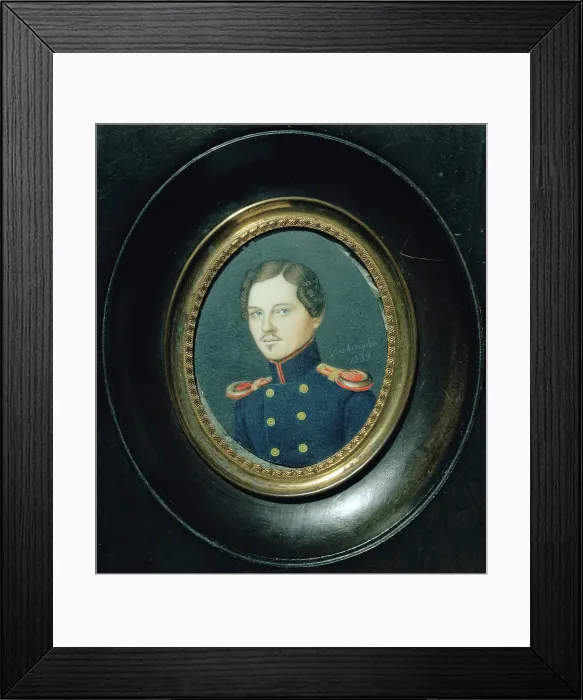 Framed Print : Unknown officer, 1839. Creator: Johan Deshington Framed Print : Unknown officer, 1839. Creator: Johan Deshington