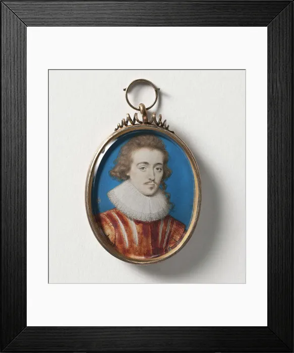 Framed Print : Unknown man Possible member of the Cavendish family, c17th century. Creator: John Hoskins I Framed Print : Unknown man Possible member of the Cavendish family, c17th century. Creator: John Hoskins I