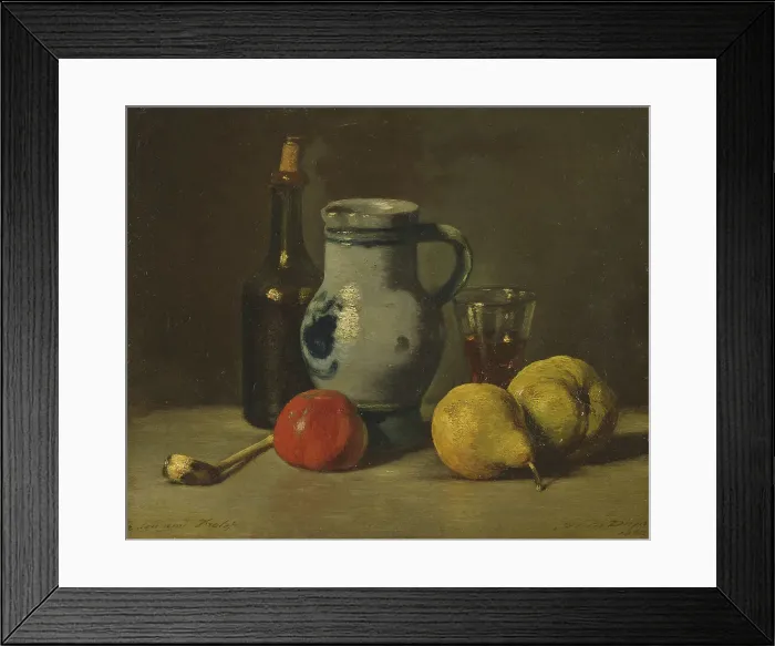 Framed Print : Still Life with a grey Jug, 1862. Creator: Jules Dupré Framed Print : Still Life with a grey Jug, 1862. Creator: Jules Dupré