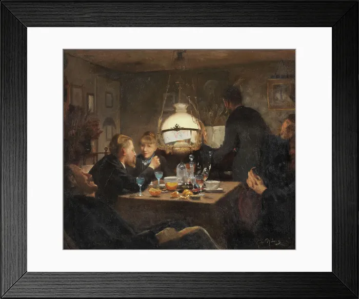 Framed Print : Company in evening lighting, 1886. Creator: Laurits Andersen Ring Framed Print : Company in evening lighting, 1886. Creator: Laurits Andersen Ring