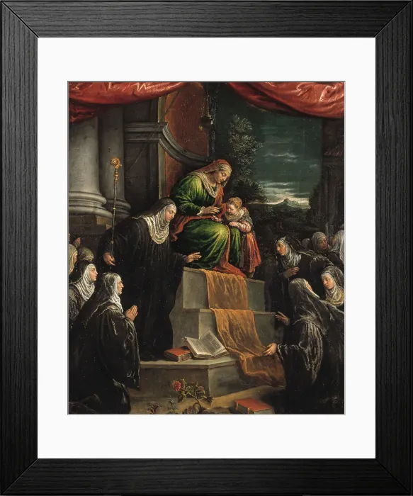 Framed Print : St Anne and the Infant St Mary. Creator: Leandro Bassano Framed Print : St Anne and the Infant St Mary. Creator: Leandro Bassano
