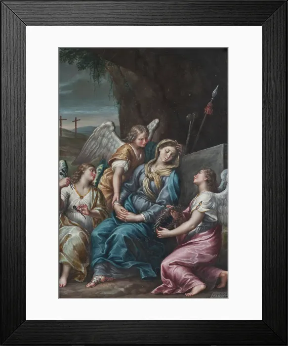 Framed Print : The Virgin Mourning at the Tomb, 1764. Creator: Lorenzo Gramiccia Framed Print : The Virgin Mourning at the Tomb, 1764. Creator: Lorenzo Gramiccia