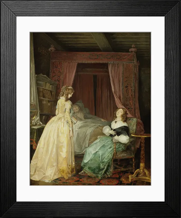 Framed Print : Queen Kristina of Sweden Visiting Professor Saumaise, 1794. Creator: Nicolas Lavreince Framed Print : Queen Kristina of Sweden Visiting Professor Saumaise, 1794. Creator: Nicolas Lavreince