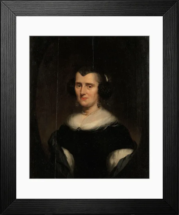 Framed Print : Bust-Length Portrait of a Middle-Aged Woman, 1670s. Creator: Nicolaes Maes Framed Print : Bust-Length Portrait of a Middle-Aged Woman, 1670s. Creator: Nicolaes Maes