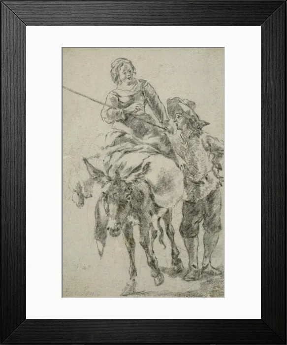Framed Print : Couple with a mule. Creator: Unknown Framed Print : Couple with a mule. Creator: Unknown