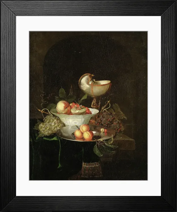 Framed Print : Still Life with Fruit and a Nautilus Goblet. Creator: Nicolaes van Gelder Framed Print : Still Life with Fruit and a Nautilus Goblet. Creator: Nicolaes van Gelder