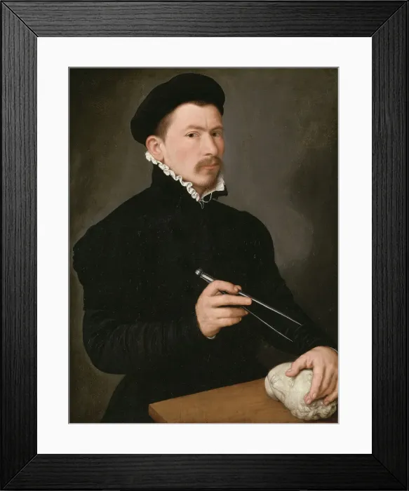 Framed Print : Portrait of a Sculptor, possibly Johan Gregor van der Schardt, mid 16th century. Creator: Nicolas Neufchatel Framed Print : Portrait of a Sculptor, possibly Johan Gregor van der Schardt, mid 16th century. Creator: Nicolas Neufchatel