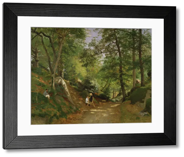 Framed Print : Summer Landscape near Fontainebleau, 1876. Creator: Oscar Torna Framed Print : Summer Landscape near Fontainebleau, 1876. Creator: Oscar Torna