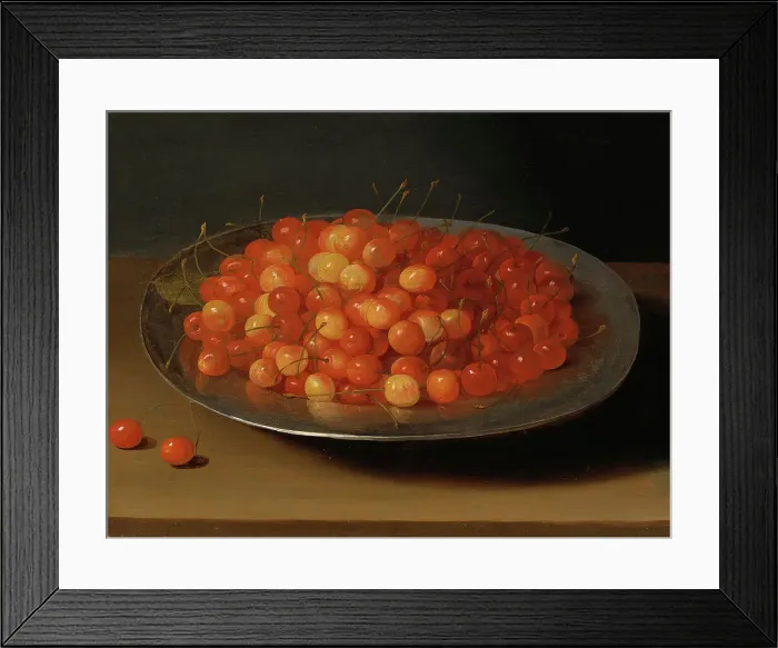 Framed Print : Still Life with Cherries. Creator: Osias Beert the Elder Framed Print : Still Life with Cherries. Creator: Osias Beert the Elder