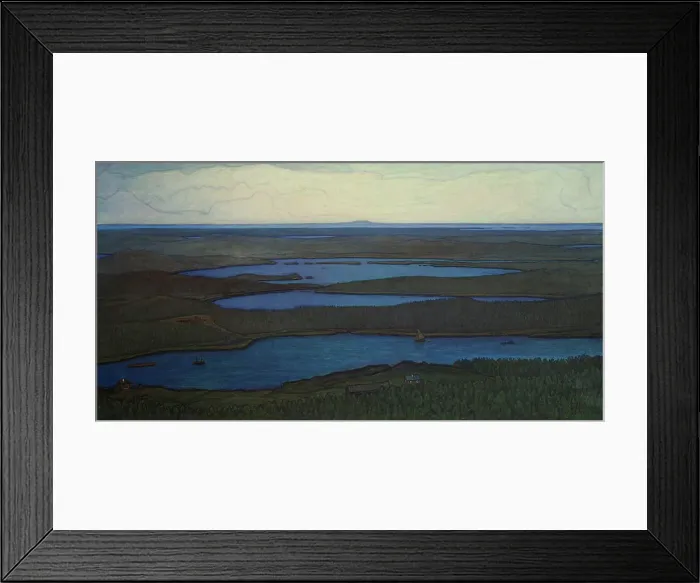 Framed Print : Over Forest and Lake, 1908. Creator: Otto Hesselbom Framed Print : Over Forest and Lake, 1908. Creator: Otto Hesselbom