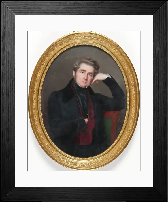 Framed Print : Portrait of a man, 19th century. Creator: Pauline Augustin Framed Print : Portrait of a man, 19th century. Creator: Pauline Augustin