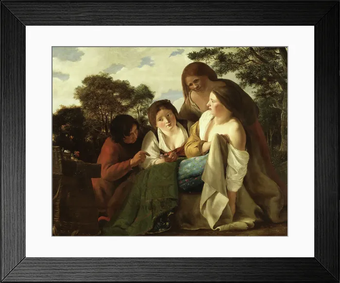 Framed Print : The Flower Vendor, 1640. Creator: Paulus Bor Framed Print : The Flower Vendor, 1640. Creator: Paulus Bor