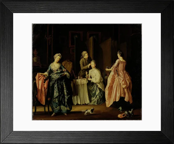 Framed Print : The Morning Toilet. Boudoir Scene, mid-18th-early 19th century. Creator: Per Hillestrom Framed Print : The Morning Toilet. Boudoir Scene, mid-18th-early 19th century. Creator: Per Hillestrom