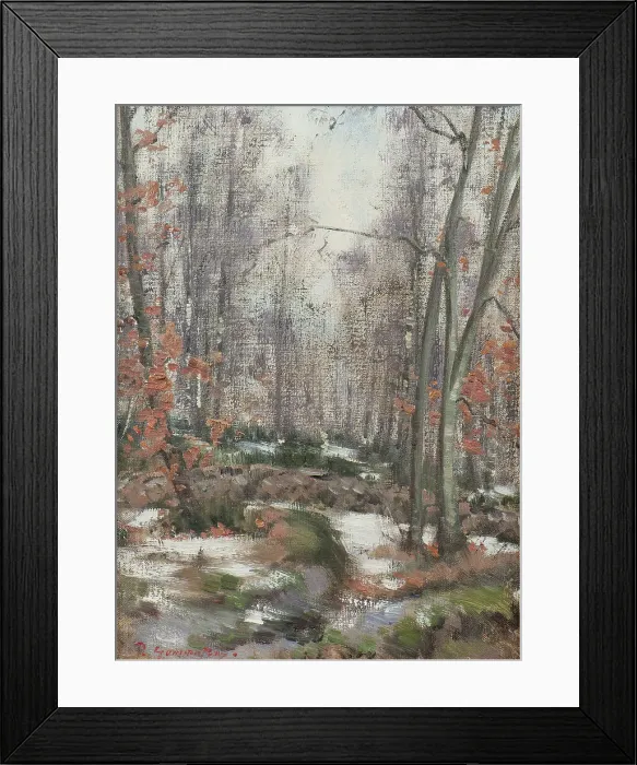 Framed Print : Snowless Winter. Motif from Skåne, late 19th-early 20th century. Creator: Per Gummeson Framed Print : Snowless Winter. Motif from Skåne, late 19th-early 20th century. Creator: Per Gummeson