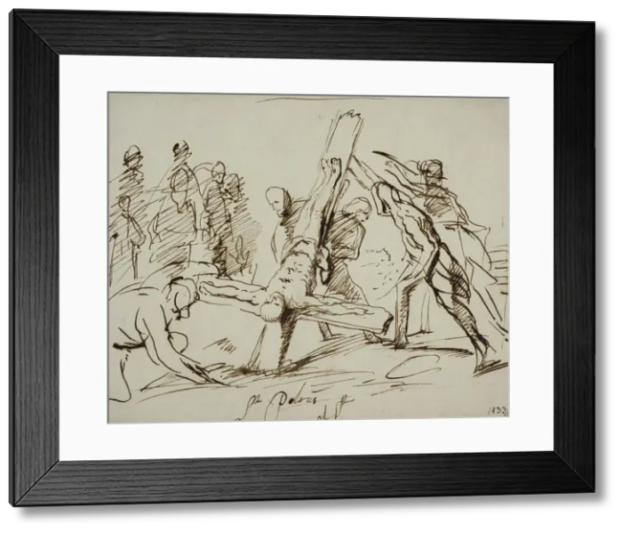 Framed Print : Crucifixion of St. Peter. Creator: Philip Koninck Framed Print : Crucifixion of St. Peter. Creator: Philip Koninck