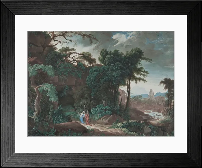 Framed Print : Forest landscape with figures, late 17th-early 18th century. Creator: Pierre Antoine Patel Framed Print : Forest landscape with figures, late 17th-early 18th century. Creator: Pierre Antoine Patel