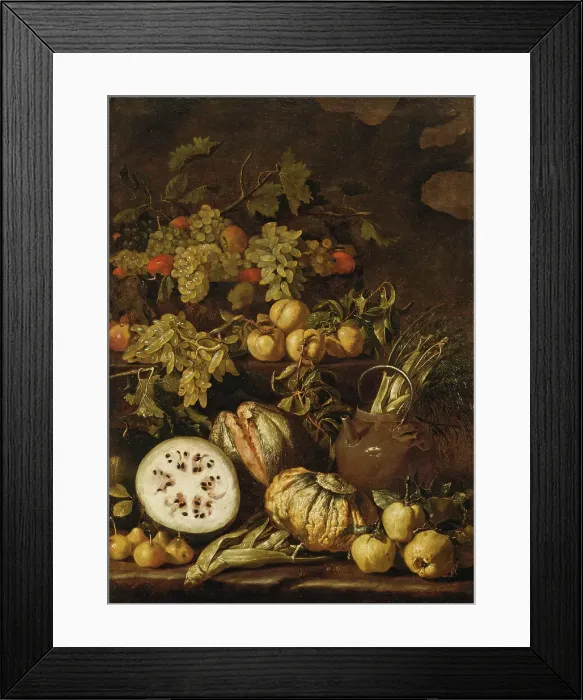 Framed Print : Still Life with Fruit. Creator: Pietro Paolo Bonzi Framed Print : Still Life with Fruit. Creator: Pietro Paolo Bonzi