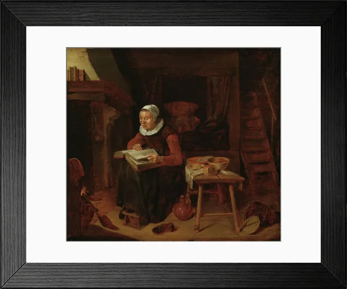 Framed Print : Old Woman Reading the Bible, 1663. Creator: Gerritsz Quiringh van Brekelenkam