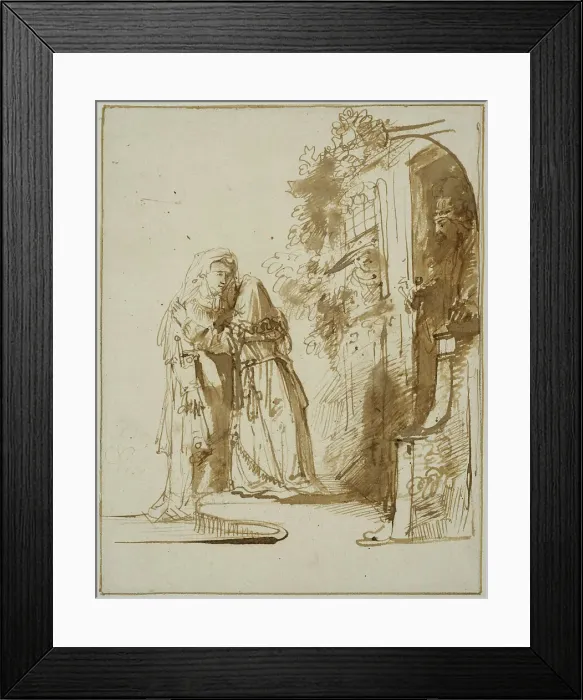Framed Print : Rebekah's departure. Creator: Rembrandt Harmensz van Rijn Framed Print : Rebekah's departure. Creator: Rembrandt Harmensz van Rijn