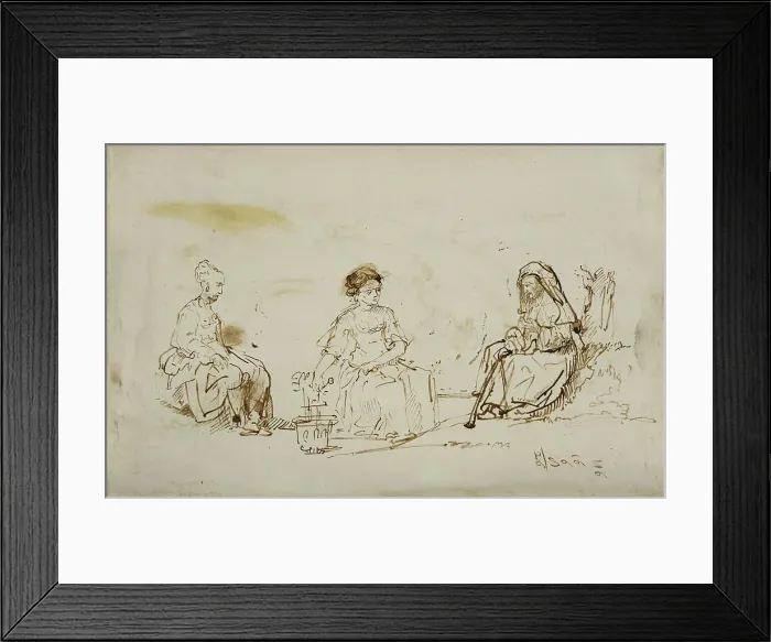 Framed Print : Three women in a landscape. Creator: Rembrandt Harmensz van Rijn Framed Print : Three women in a landscape. Creator: Rembrandt Harmensz van Rijn