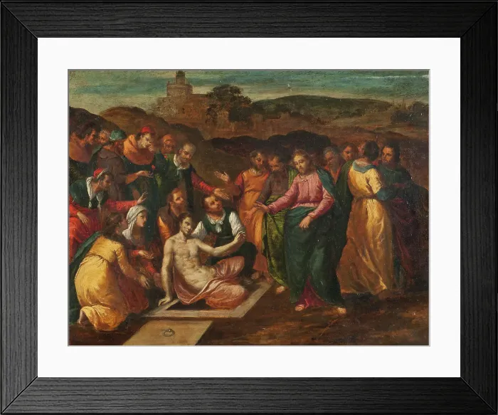 Framed Print : The Raising of Lazarus, 17th century. Creator: Scarsellino Framed Print : The Raising of Lazarus, 17th century. Creator: Scarsellino