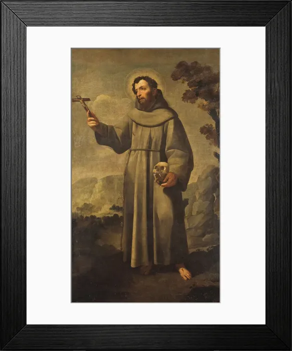 Framed Print : St Francis. Creator: School of Francisco de Zurbarán Framed Print : St Francis. Creator: School of Francisco de Zurbarán