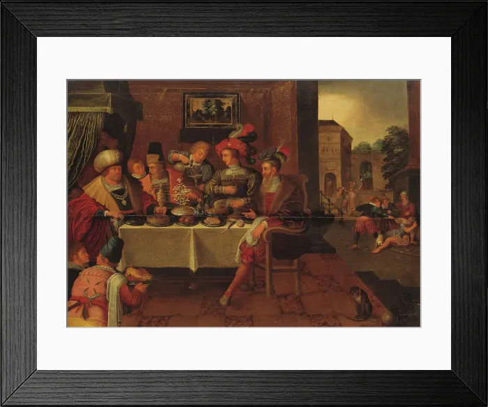 Framed Print : The Rich Man and Lazarus. Creator: School of Frans Francken I Framed Print : The Rich Man and Lazarus. Creator: School of Frans Francken I