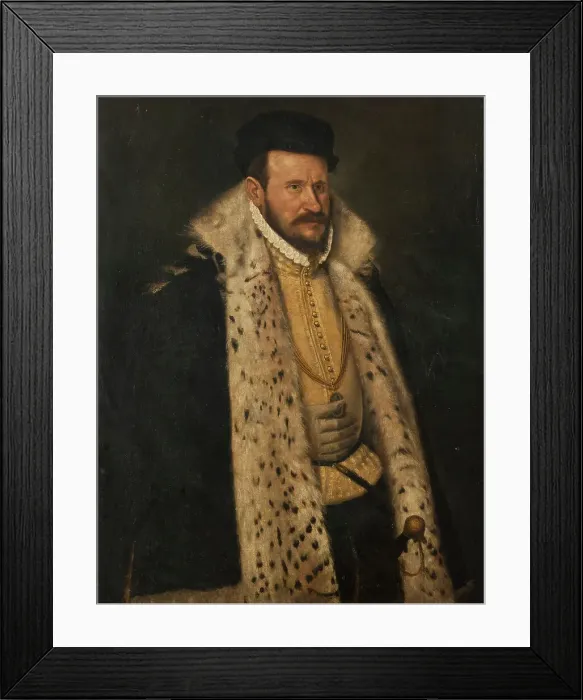 Framed Print : Portrait of a Man in a Furlined Coat, c16th century. Creator: School of Giovanni Battista Moroni Framed Print : Portrait of a Man in a Furlined Coat, c16th century. Creator: School of Giovanni Battista Moroni