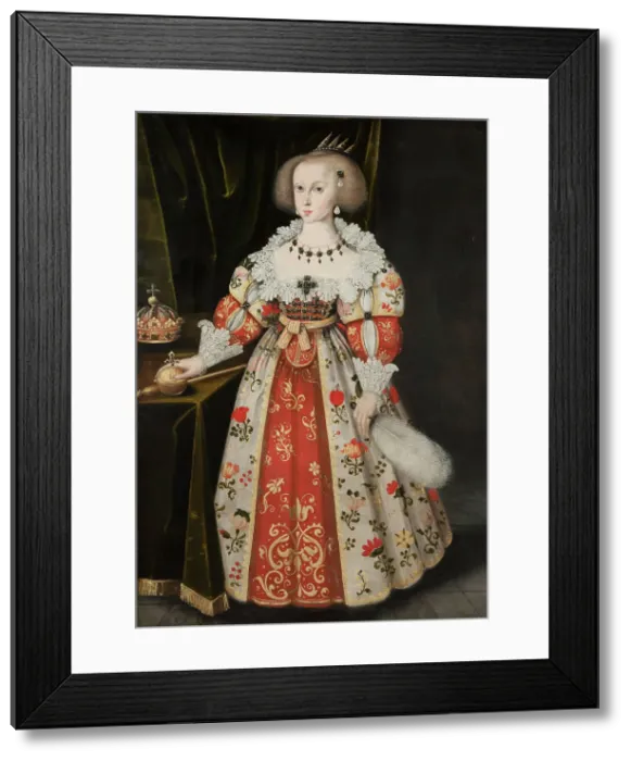 Framed Print : Queen Kristina as a Child, 1630s. Creator: School of Jacob Heinrich Elbfas Framed Print : Queen Kristina as a Child, 1630s. Creator: School of Jacob Heinrich Elbfas