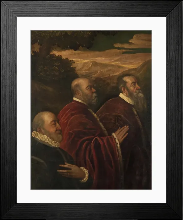 Framed Print : Three Venetian Counsellors, 16th century. Creator: Circle of Jacopo Tintoretto Framed Print : Three Venetian Counsellors, 16th century. Creator: Circle of Jacopo Tintoretto