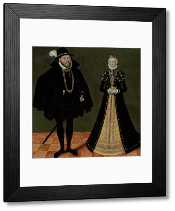 Framed Print : Unknown German princely couple, from c.1580 until 1600. Creator: Workshop of Lucas Cranach the Elder