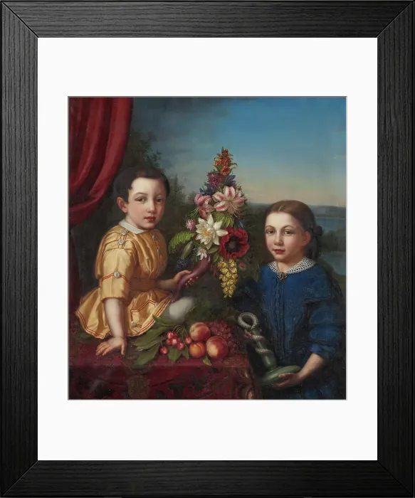 Framed Print : Siblings Henrietta Fredrika von Arbin (1852-1880) and Axel Otto Fredrik von Arbin, c1860. Creator: Sophie Adlersparre Framed Print : Siblings Henrietta Fredrika von Arbin (1852-1880) and Axel Otto Fredrik von Arbin, c1860. Creator: Sophie Adlersparre