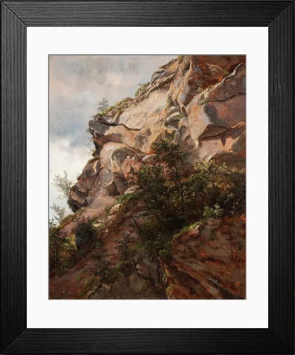 Framed Print : Rock at Berchtesgaden. Creator: Thomas Fearnley Framed Print : Rock at Berchtesgaden. Creator: Thomas Fearnley