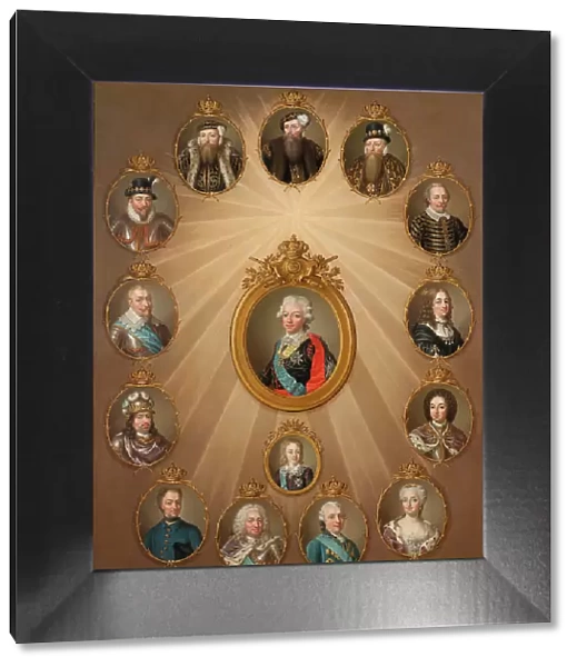 Table of Monarchs from Gustav Vasa to Gustav III, c. 1787 Creator: Ulrika Fredrika Pasch
