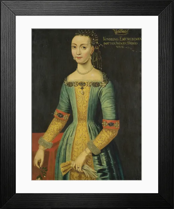 Framed Print : Unknown woman, called Sigrid Vasa, 1566-1633, c1590. Creator: Anon Framed Print : Unknown woman, called Sigrid Vasa, 1566-1633, c1590. Creator: Anon