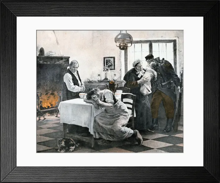Framed Print : Leaving for the War, France, 1914. Creator: Francois-Charles Baude Framed Print : Leaving for the War, France, 1914. Creator: Francois-Charles Baude