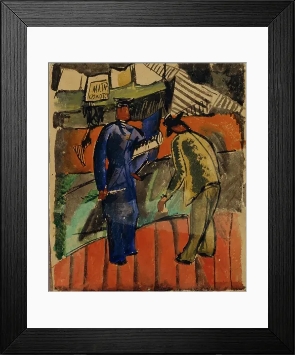 Framed Print : A Seaman and a Chinese, 1910-1912. Creator: Tatlin, Vladimir Evgraphovich (1885-1953) Framed Print : A Seaman and a Chinese, 1910-1912. Creator: Tatlin, Vladimir Evgraphovich (1885-1953)