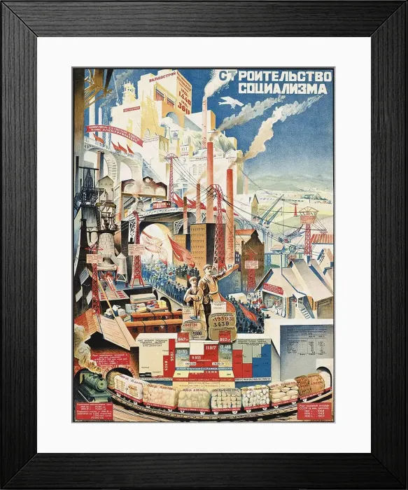 Framed Print : Building Socialism, 1927. Creator: Kotov, Nikolai Grigoryevich (1889-1953) Framed Print : Building Socialism, 1927. Creator: Kotov, Nikolai Grigoryevich (1889-1953)