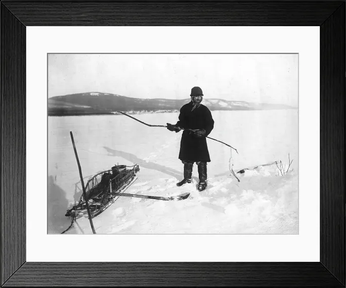 Framed Print : Underwater fishing with ouds on the Angara, 1911. Creator: Unknown Framed Print : Underwater fishing with ouds on the Angara, 1911. Creator: Unknown