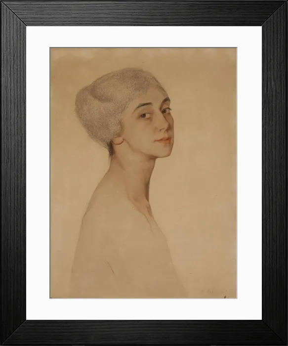 Framed Print : Portrait of the Ballet dancer Tamara Karsavina, 1915. Creator: Sorin, Saveli Abramovich (1878-1953)