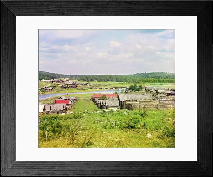 Framed Print : General view of the village of Palkino (from the south), 1912. Creator: Sergey Mikhaylovich Prokudin-Gorsky Framed Print : General view of the village of Palkino (from the south), 1912. Creator: Sergey Mikhaylovich Prokudin-Gorsky