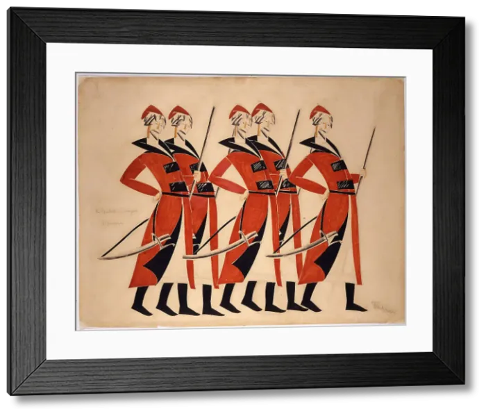 Framed Print : The Streltsy. Costume design for the opera The Life for the Tsar by M. Glinka, 1913. Creator: Tatlin, Vladimir Evgraphovich (1885-1953) Framed Print : The Streltsy. Costume design for the opera The Life for the Tsar by M. Glinka, 1913. Creator: Tatlin, Vladimir Evgraphovich (1885-1953)