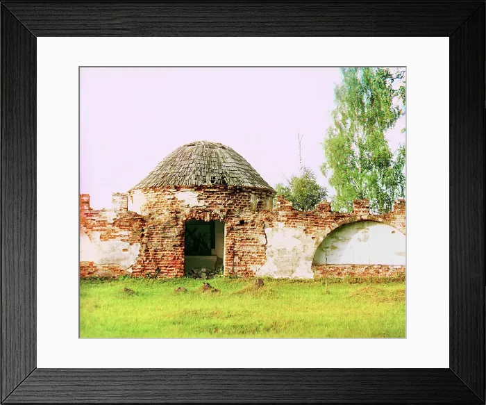 Framed Print : Turret in an old church wall. Six versts from the city of Polotsk, 1912. Creator: Sergey Mikhaylovich Prokudin-Gorsky Framed Print : Turret in an old church wall. Six versts from the city of Polotsk, 1912. Creator: Sergey Mikhaylovich Prokudin-Gorsky